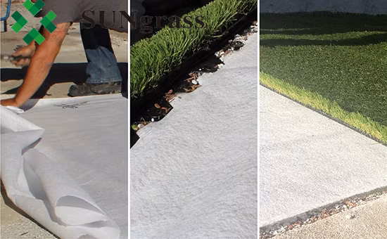 Tessuto geotessile 300GSM Tessuto PP bianco sotto erba sintetica in erba artificiale