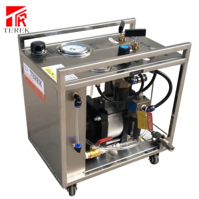 Pompa di prova della pressione idrostatica pneumatica ad alta pressione di marca Terek per test di valvole e tubi da 400 a 60000 PSI