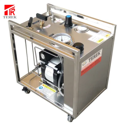Test di pressione idraulica idrostatica della pompa booster pneumatica Liuqid di marca Terek di alta qualità per test di tubi flessibili e cilindri con valvole